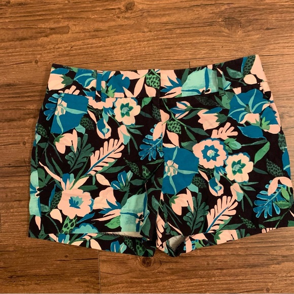 LOFT Pants - Loft Riviera Tropical Floral Shorts Navy